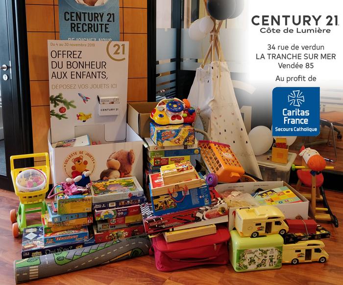 collecte de jouets Century 21 Secours Catholique La Tranche sur Mer